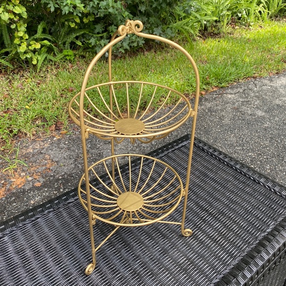 no brand Other - Fruit Stand Gold Metal